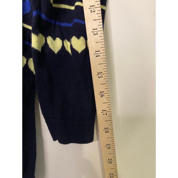 Talbots Black Heart Cardigan Sweater Button Up Preppy Holiday Classic Medium - Picture 8 of 13